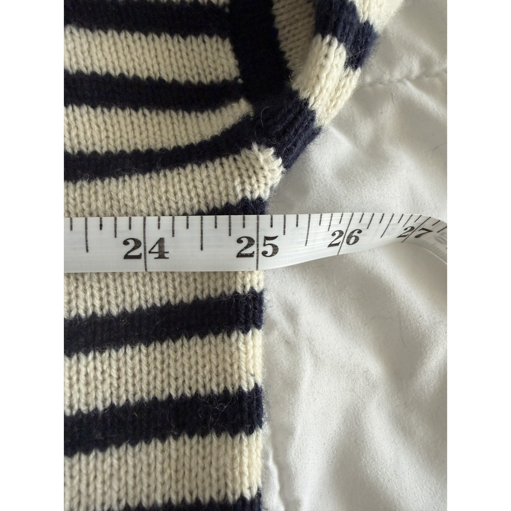 Jenni Kayne 100% Cashmere Boyfriend Sweater Navy Striped Nautical Luxury L - Picture 12 of 14